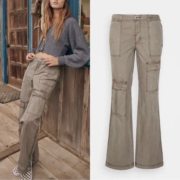 Free People The Thing Is Low-Rise Utility Cargo Pants - Picture 4 of 16